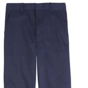 Boys Navy Flat Front Pant